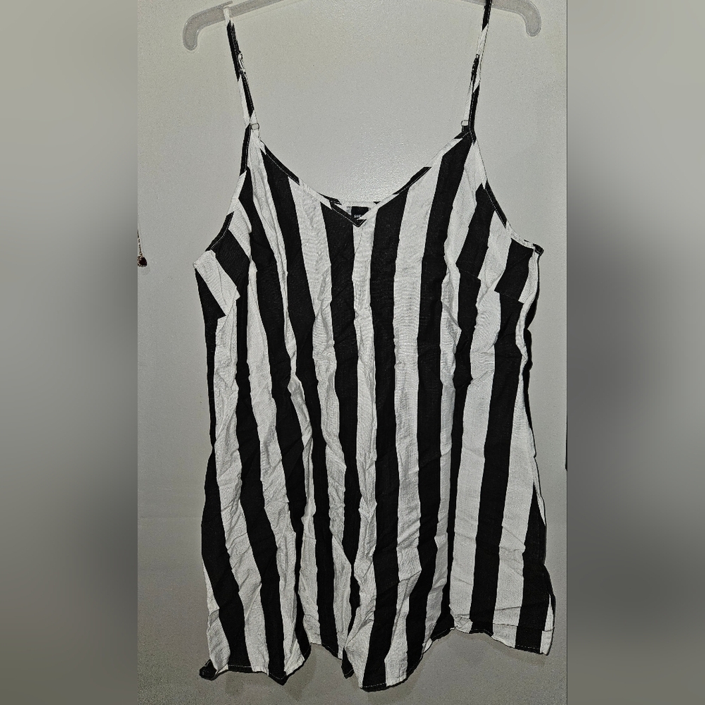 Black and White Striped Mini Dress